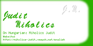 judit miholics business card